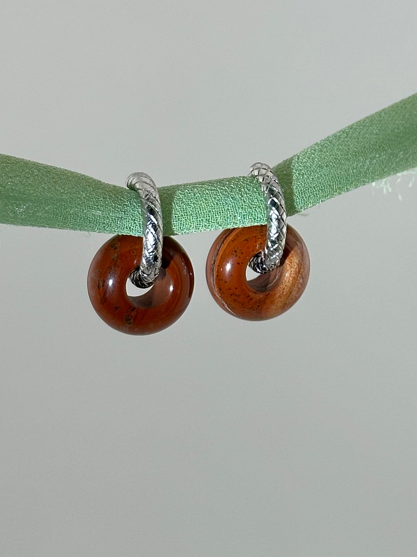 Red Jasper Donut Earrings Pendant
