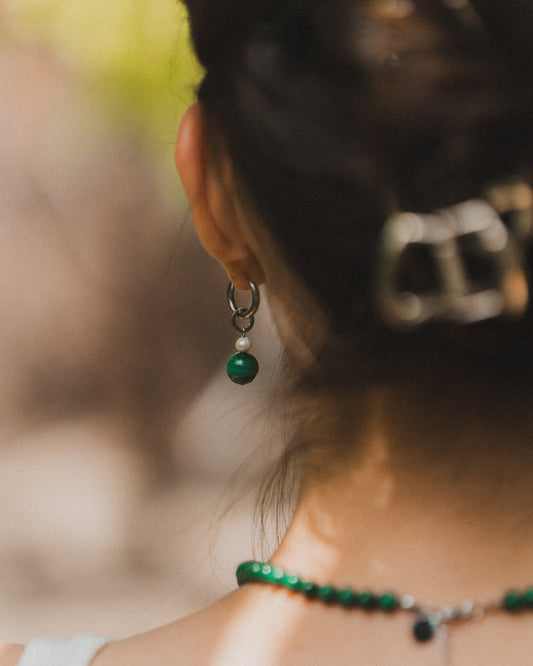 Malachite Pendant with Pearl