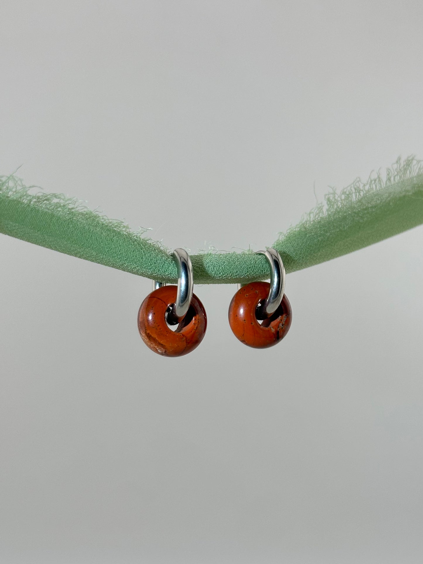 Red Jasper Donut Earrings Pendant
