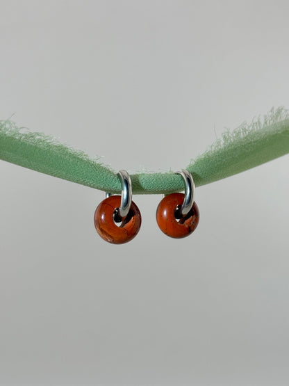 Red Jasper Donut Earrings Pendant