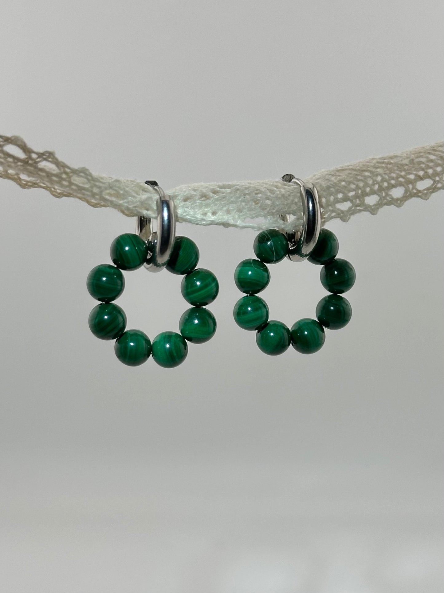 Malachite Donut Earrings Pendant