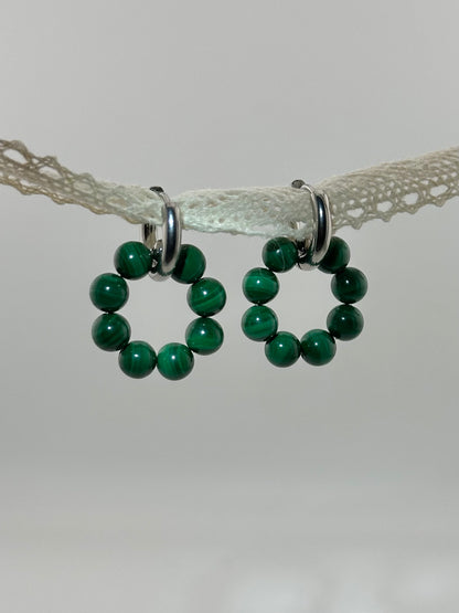 Malachite Donut Earrings Pendant