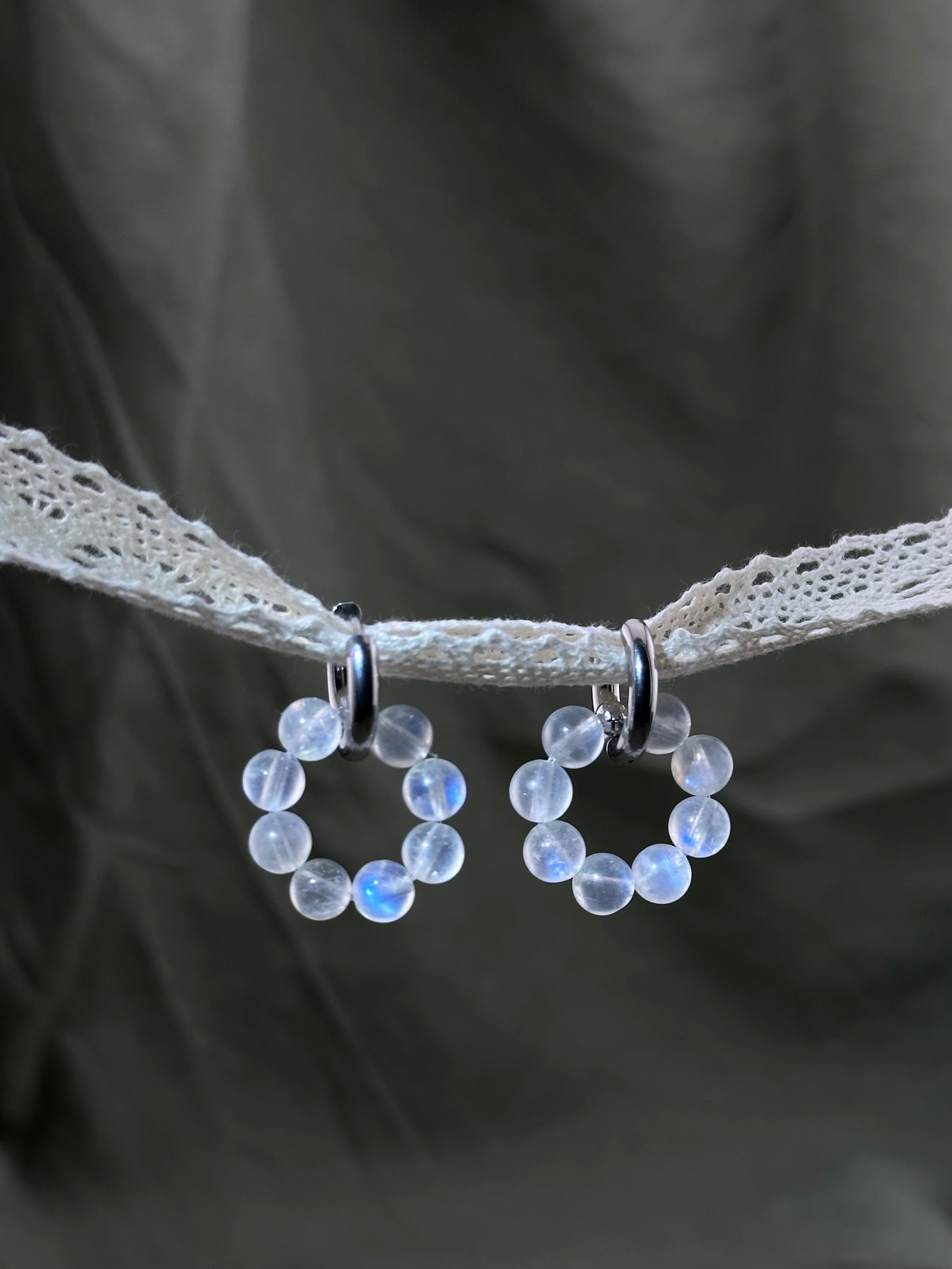 Moonstone Donut Earrings Pendant