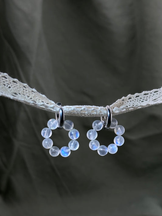 Moonstone Donut Earrings Pendant