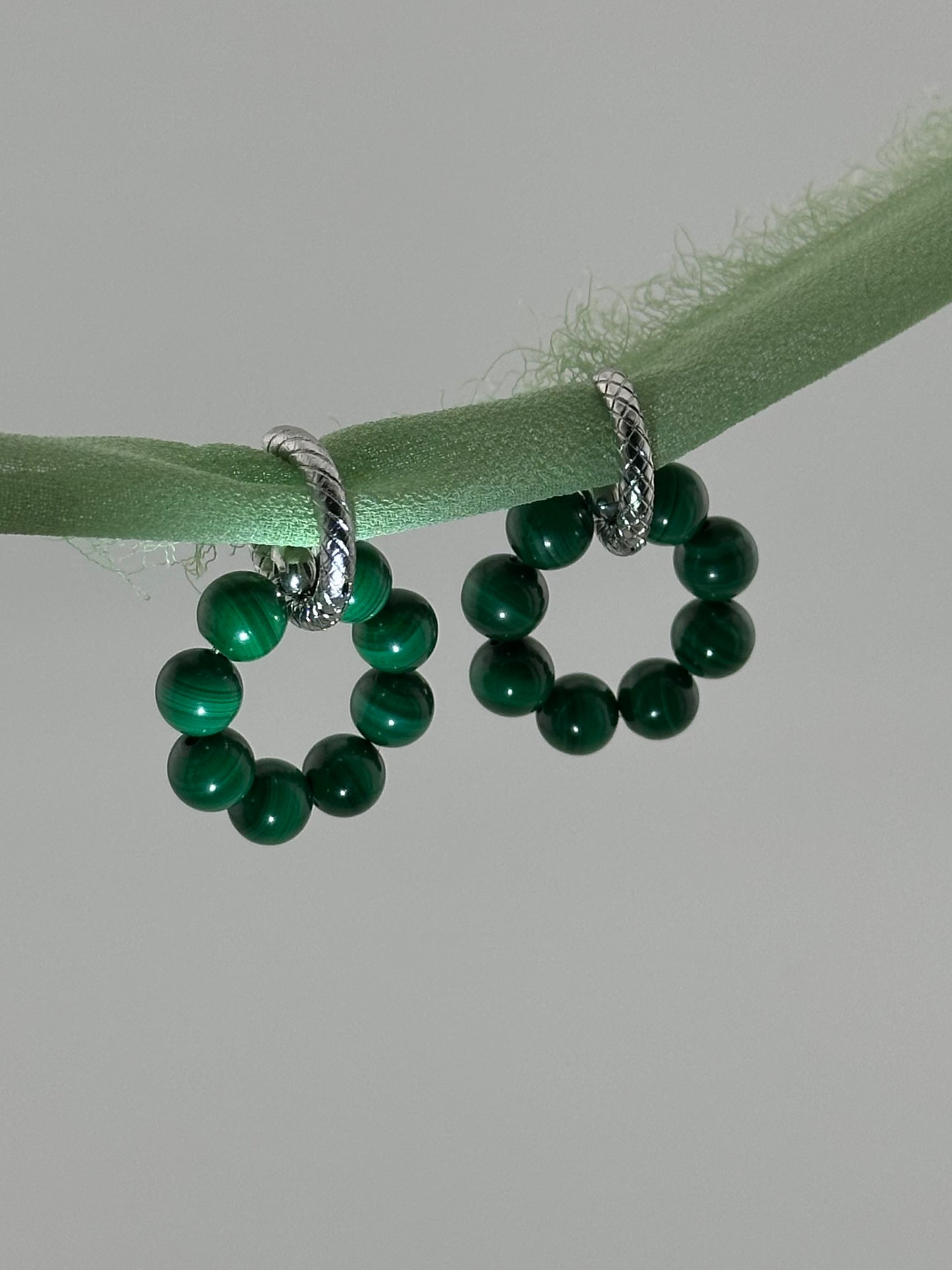 Malachite Donut Earrings Pendant