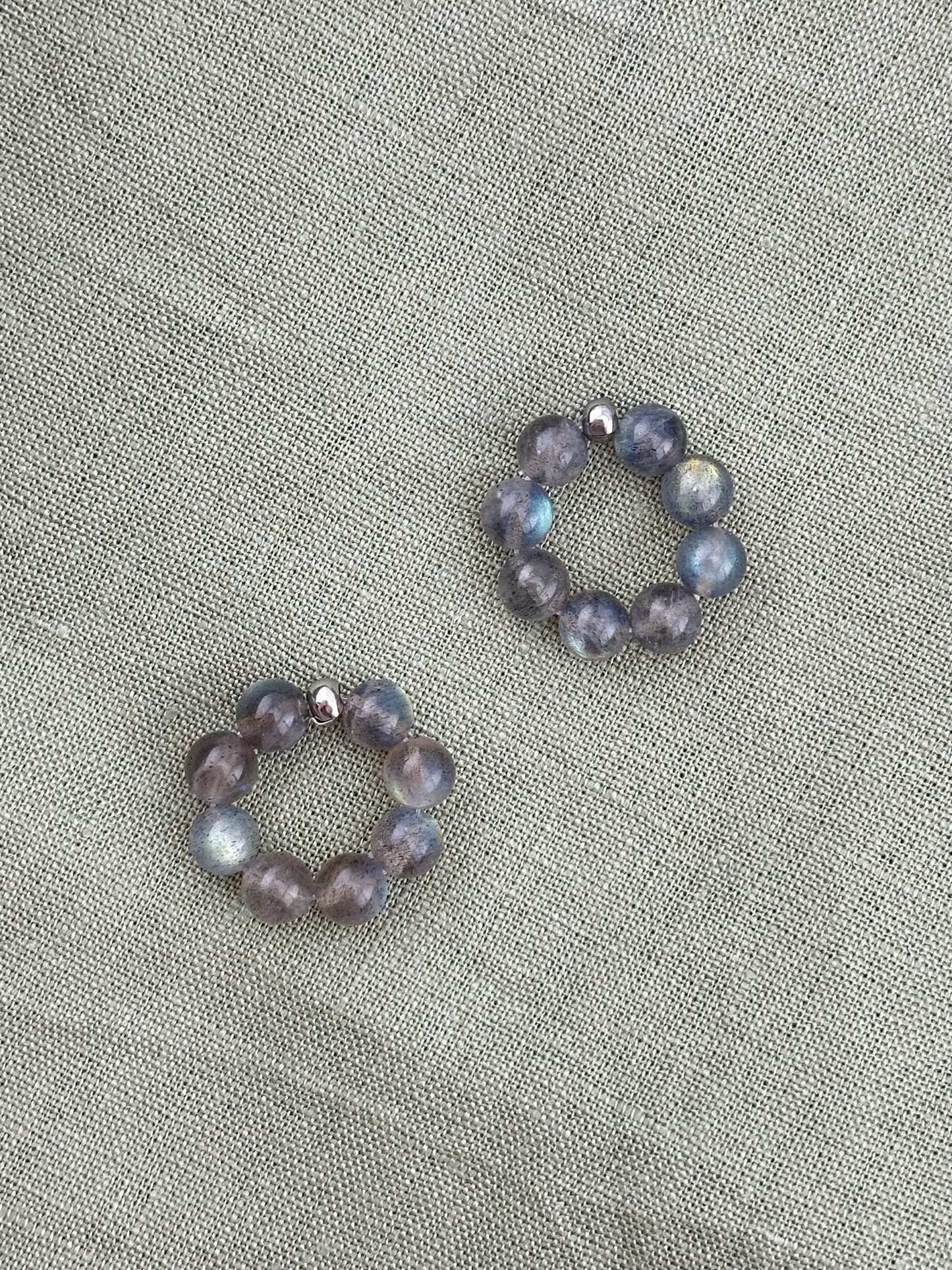 Labradorite Donut Earrings Pendant