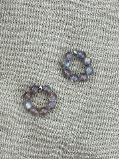 Labradorite Donut Earrings Pendant
