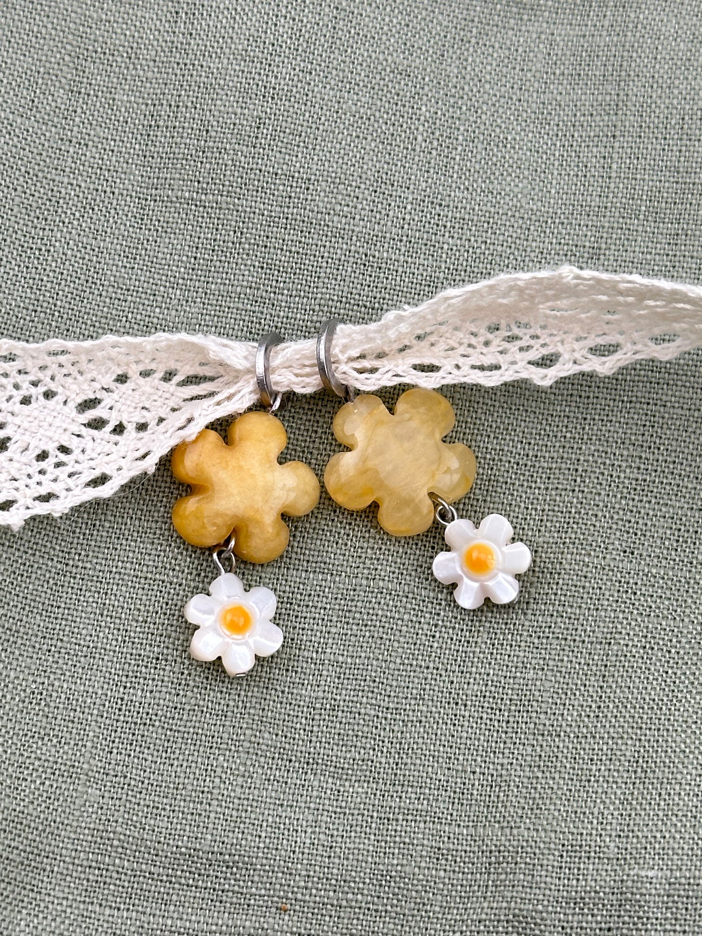 Fleur Jaune Pendants