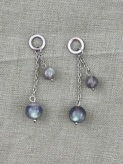 Labradorite pendant on chains