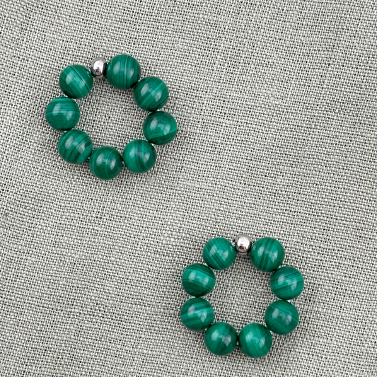 Malachite Donut Earrings Pendant