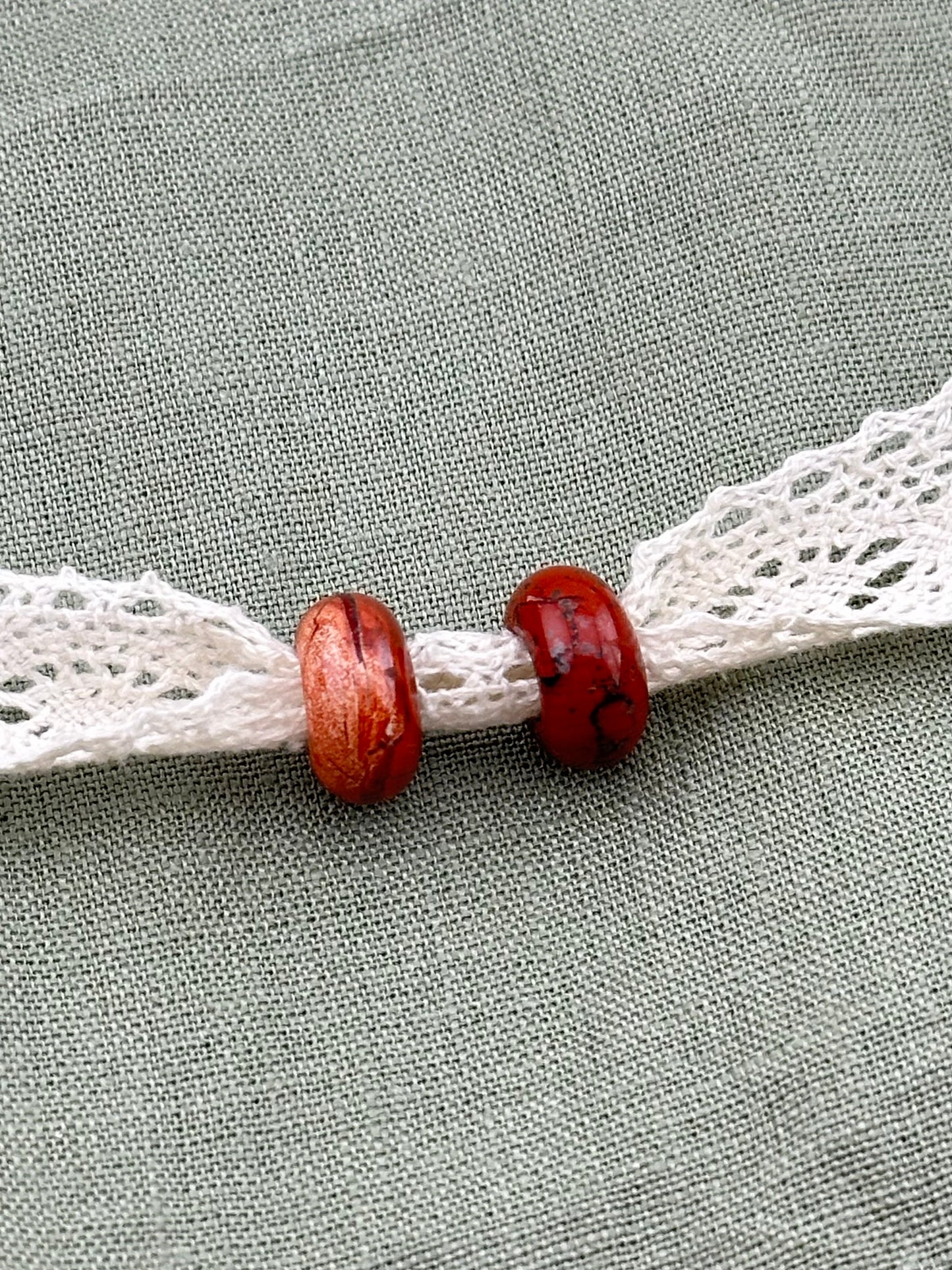Red Jasper Donut Earrings Pendant