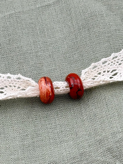 Red Jasper Donut Earrings Pendant
